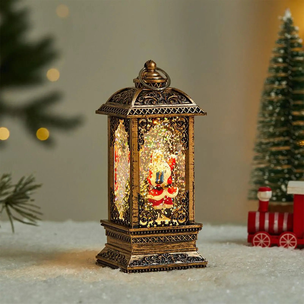 Lighted Santa Snow Globe Christmas Ornament – 4 Colors Christmas Snow Globe Qme