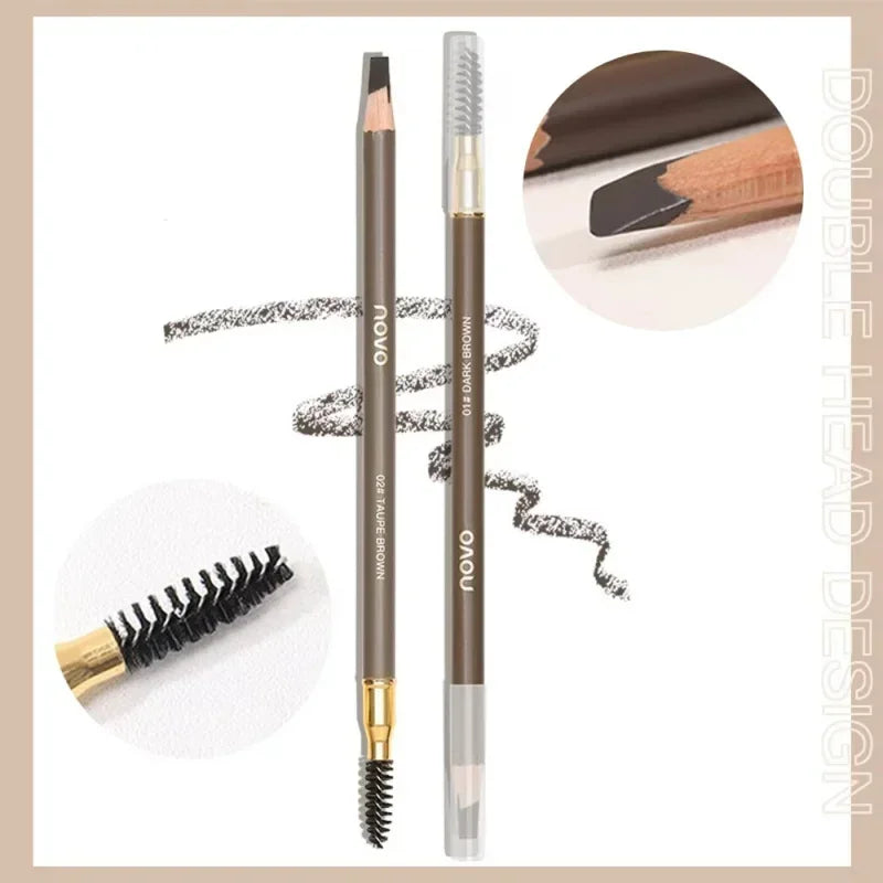 Waterproof Flat Head Eyebrow Pencil – White & Black | Qme Eyebrow Pencil Qme