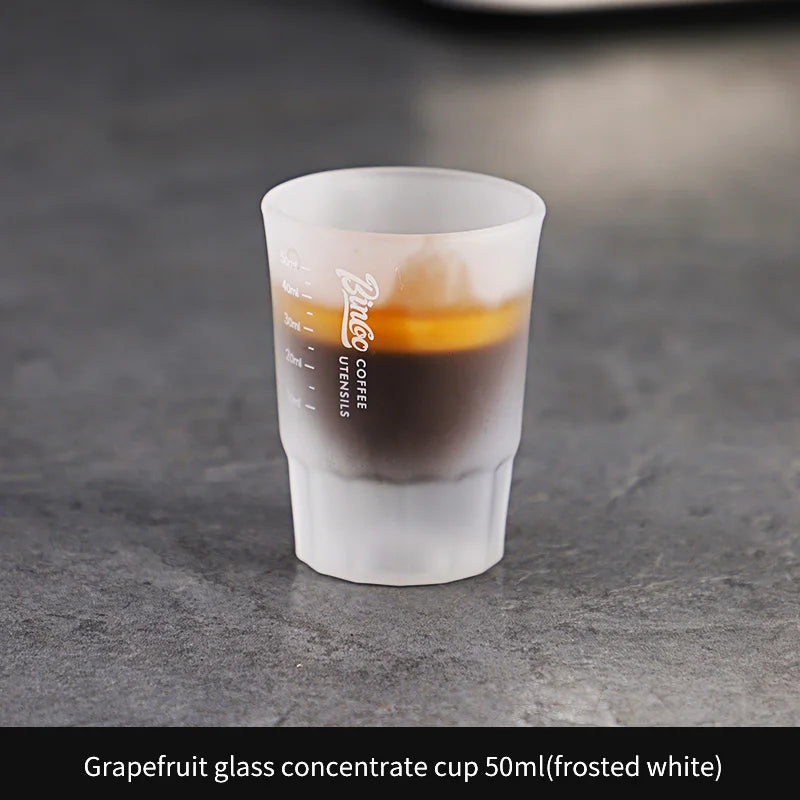 BINCOO 50ml Espresso Glass Measuring Cup & Shot Glass Set Espresso Measuring Cup Qst sanding <200ml