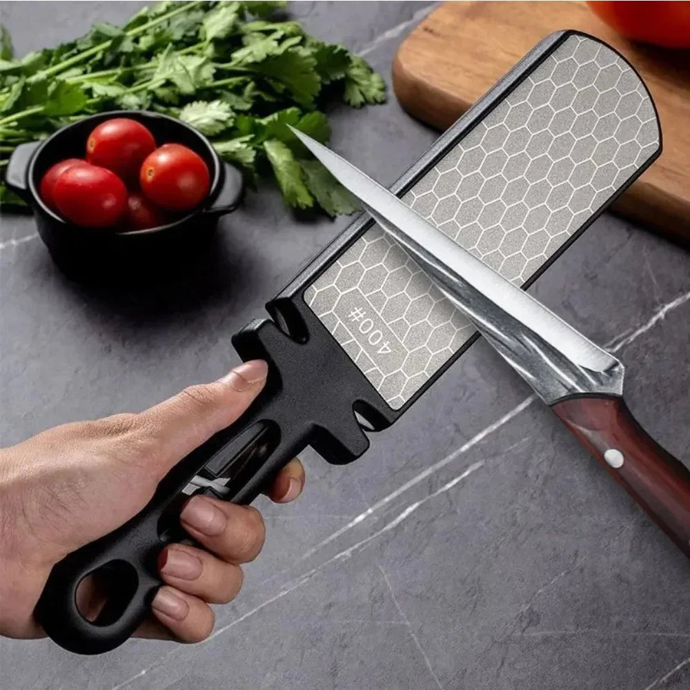 5-in-1 Diamond Knife Sharpener | 400 & 1000 Grit Multi-Tool Knife Sharpener Qme