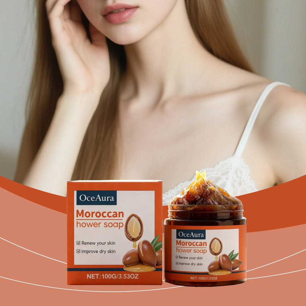OceAura Moroccan Body Soap Cream – Hydrating Daily Cleanser Body Soap Cream Qst
