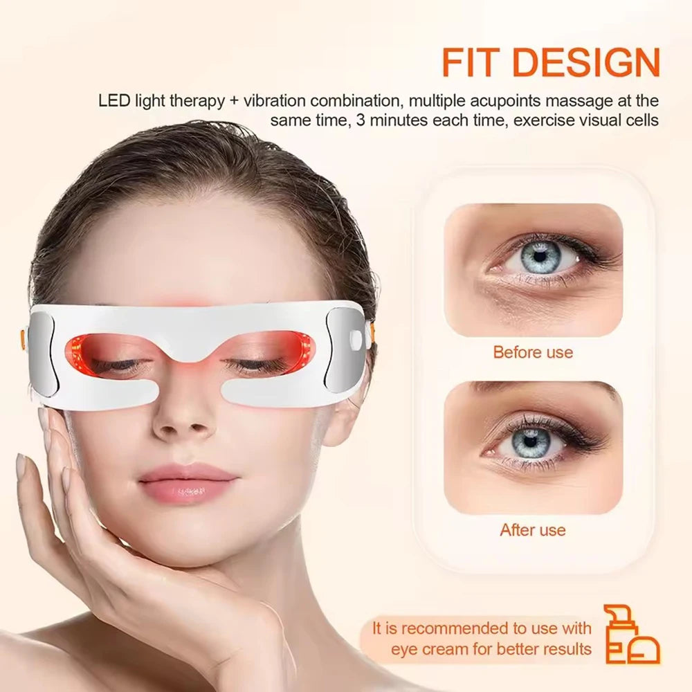 3D LED Eye Massager – Vibration & Photon Therapy Eye Care LED Eye Massager Qst