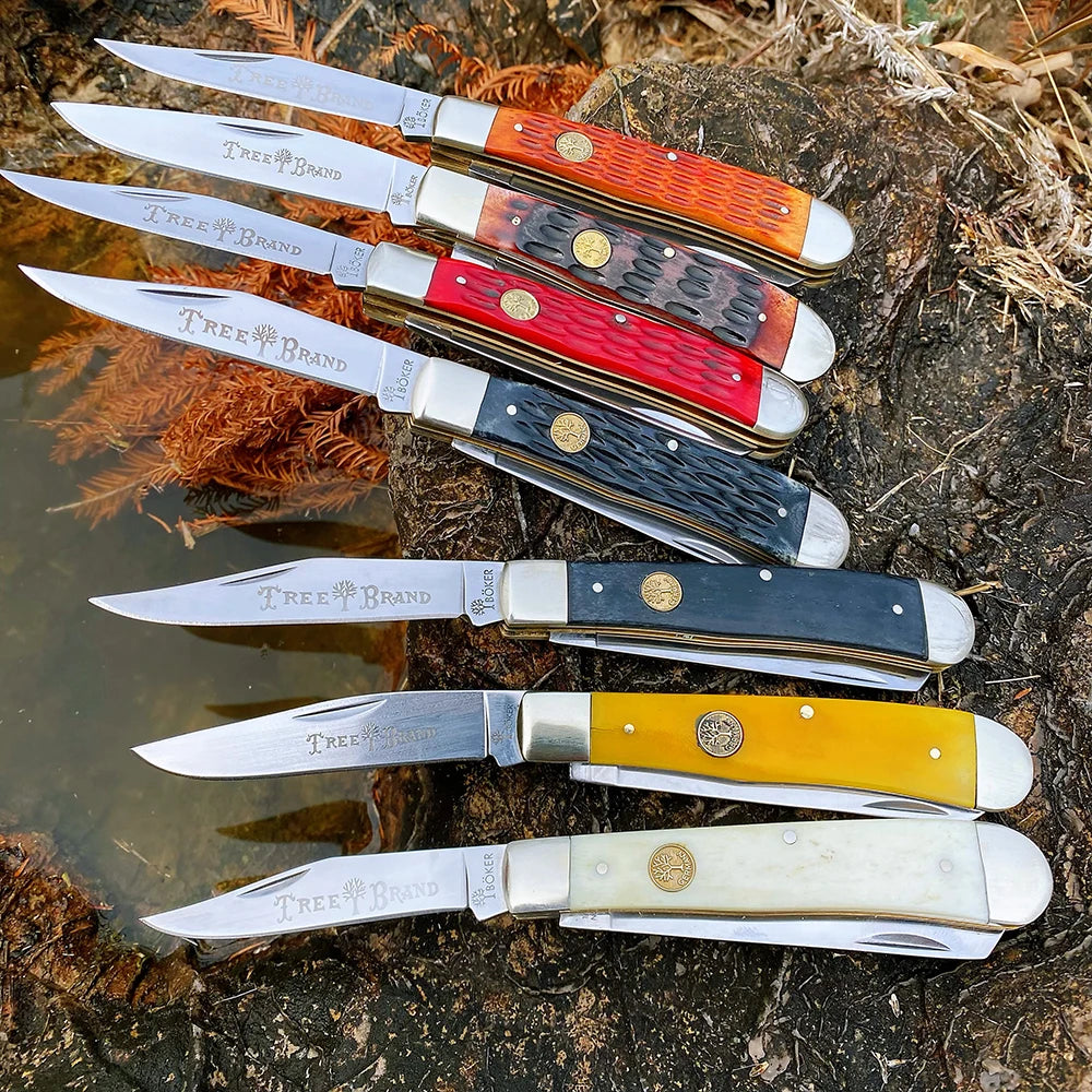 Z.QIAN Bone Handle Slip Joint Multi-Blade Folding Pocket Knife Folding Pocket Knife Qst