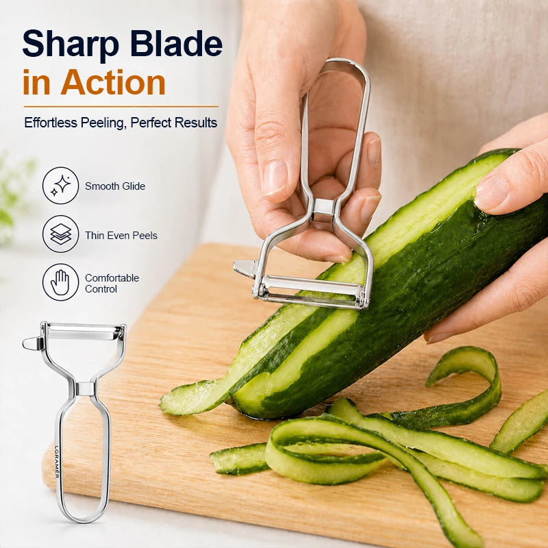 Y Stainless Steel Fruit & Vegetable Peeler – 90° Swivel Blade Vegetable Peeler Qst