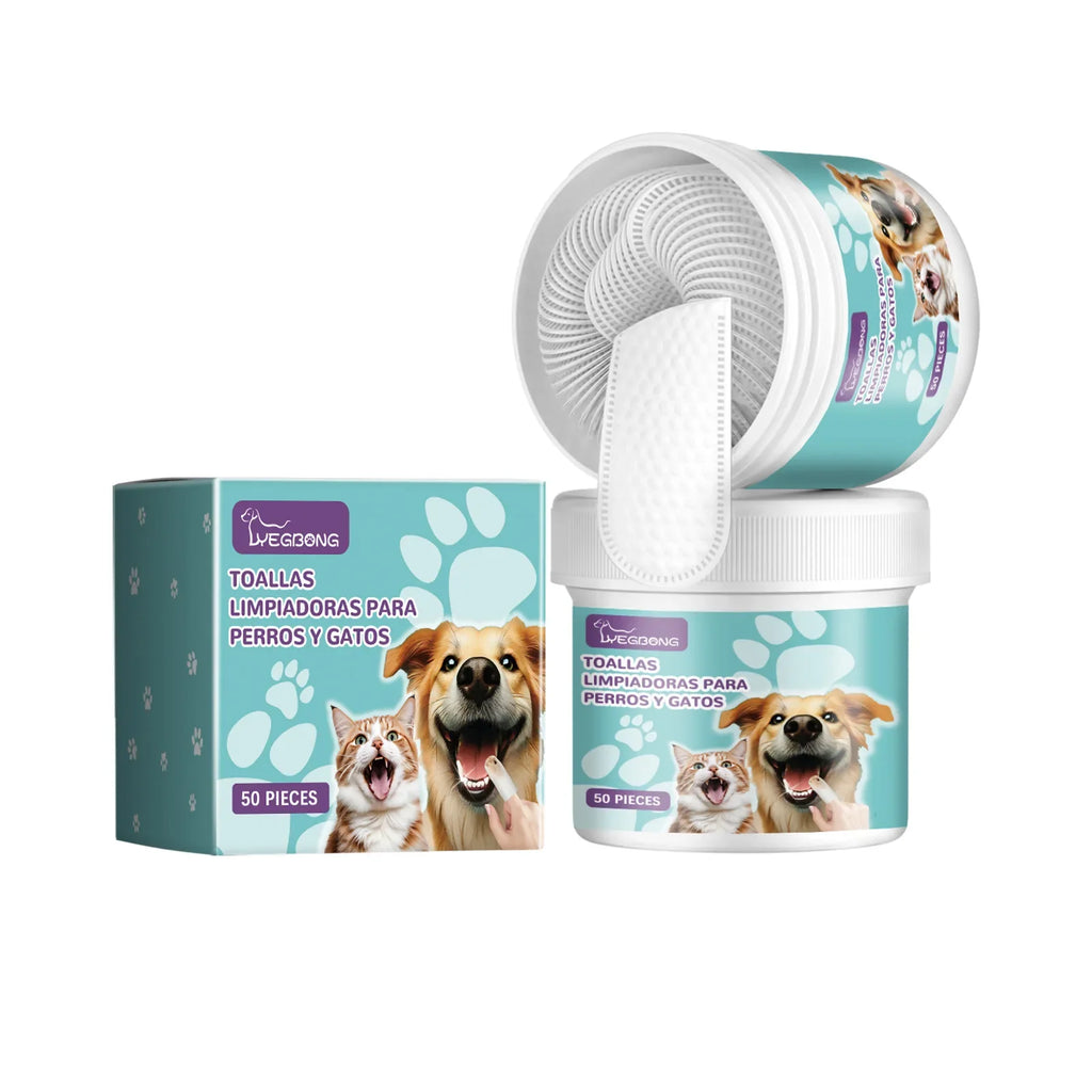 Disposable Pet Finger Cots – Soft Dental Wipes for Dogs & Cats Pet Dental Wipes Qme 50pcs Boxed