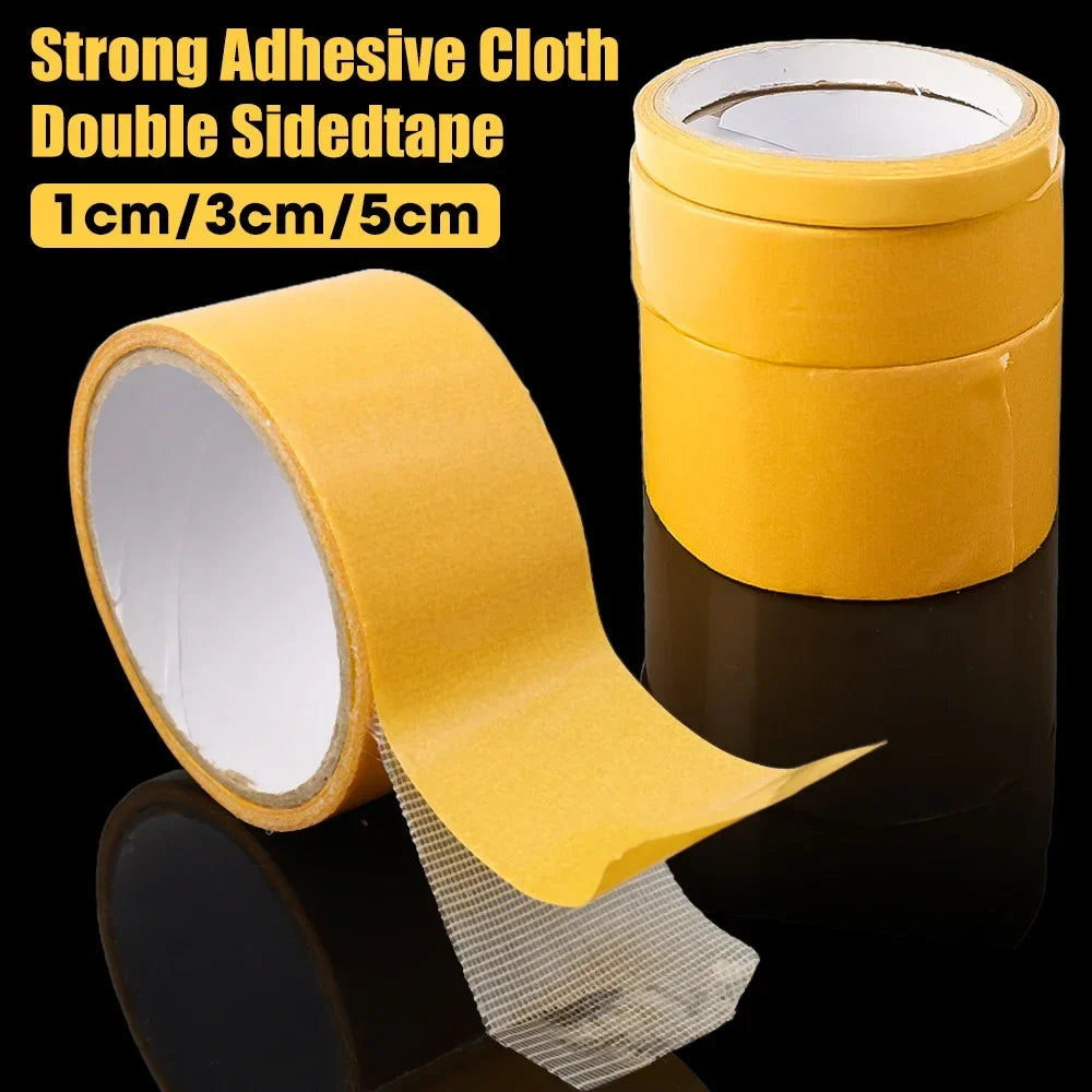 Double Sided Cloth Tape Strong Hold Yellow Mesh Grid Double Sided Tape Qme