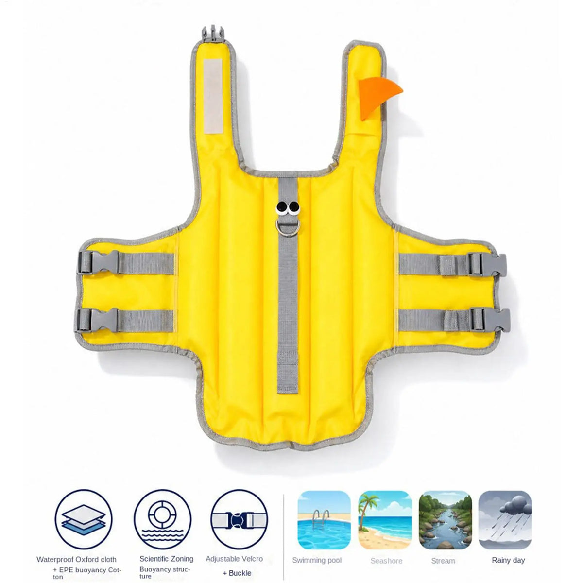 Dog Swim Vest – Waterproof Floating Life Jacket for Dogs Dog Life Jacket Qme