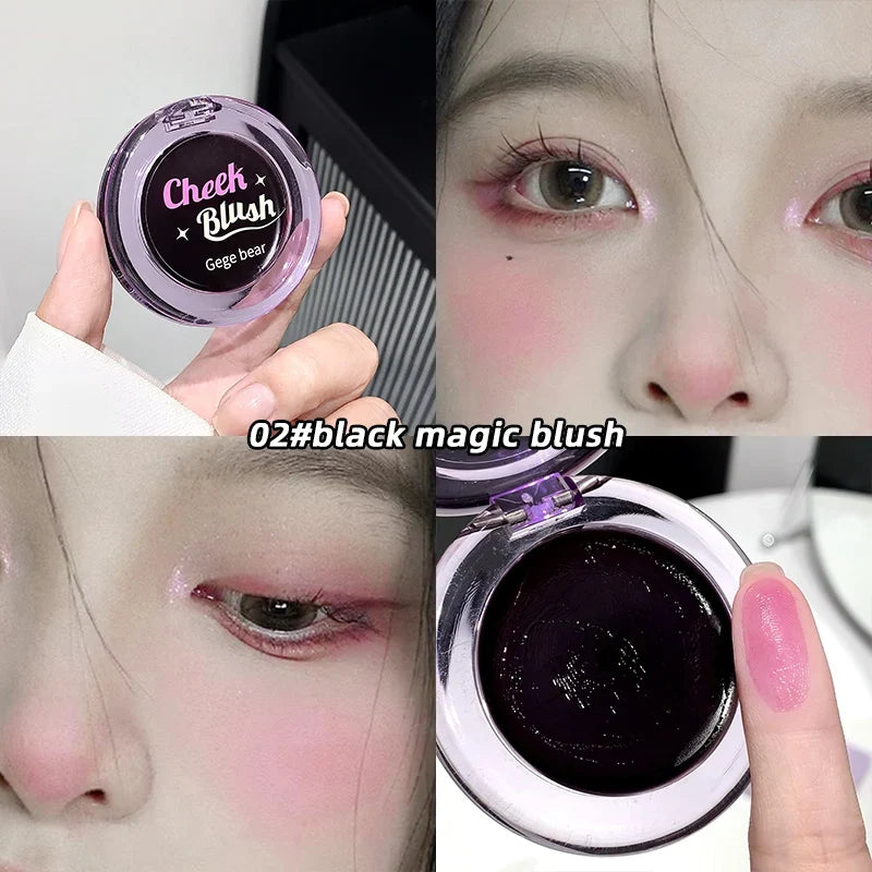 Color-Changing Crystal Highlight Blush Cream | Long-Lasting Shimmer Blush Highlight Cream Qme GX1196-B