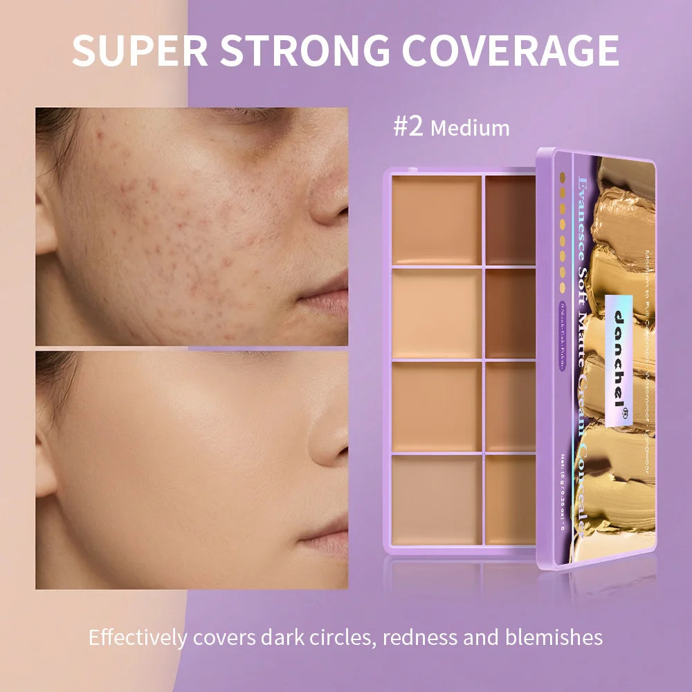 Multi-Shade Concealer Palette – Waterproof Matte Cream Concealer Palette Qst