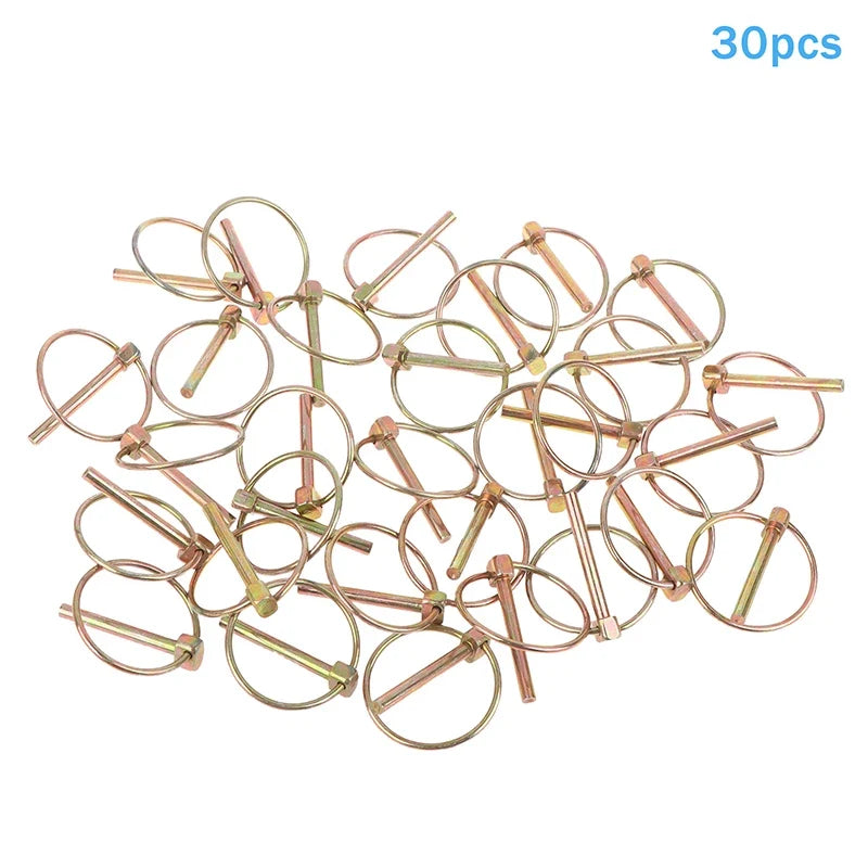 Steel Lynch Pin Ring Clips – Trailer, Tractor & Cargo – 6 Pack Lynch Pin Clip Set Qme 30Pcs