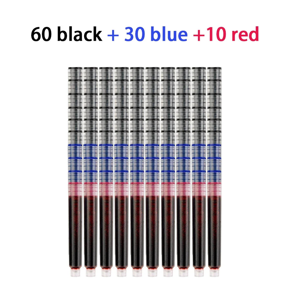 36-Pack Colourful Ink Sac Pen Refills – Black, Blue & Red Pen Ink Refills Qme 60black 30blue 10red