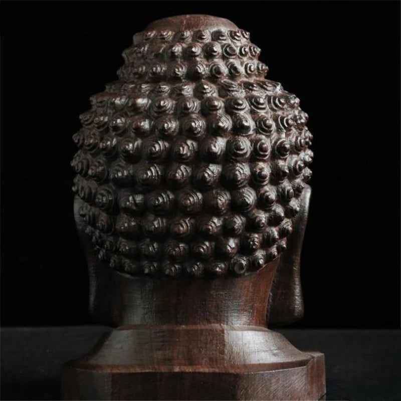 Wooden Buddha Statue – Sakyamuni Figurine Home Décor Ornament Decorative Figurine Qst