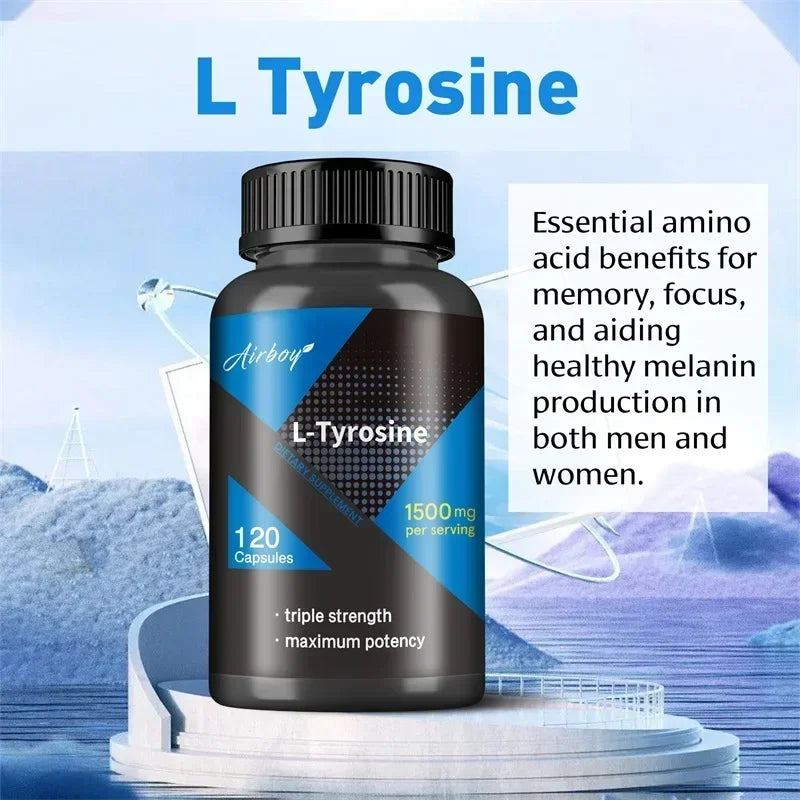 L-Tyrosine 1500mg Capsules – Focus, Energy & Mood Support Amino Acid Supplement Qst