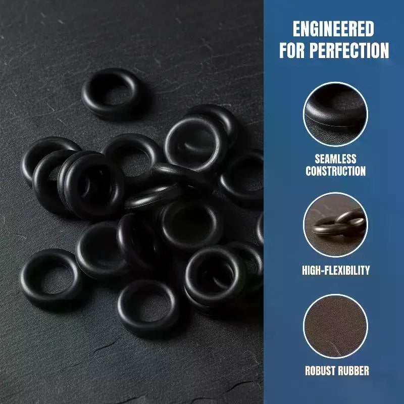 225-Piece Rubber O-Ring Kit – Oil & Water Resistant Multi-Size Seals O-Ring Seal Kit Qme