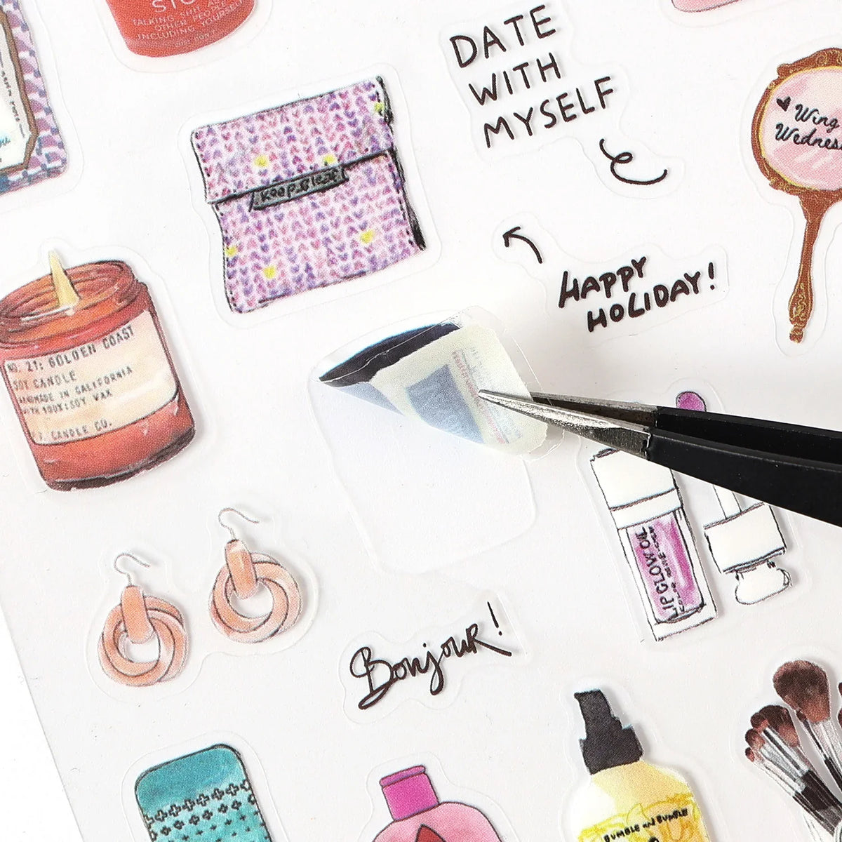 6-Sheet Cute Scrapbooking Sticker Book – DIY Junk Journal Supplies Scrapbooking Sticker Book Qme