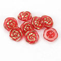 Acrylic Rose Flower Buttons 12.5mm – Sewing & DIY Crafts Craft Buttons Qme Red