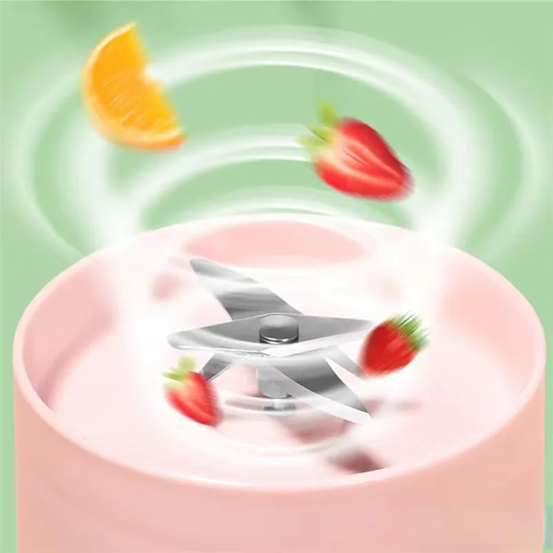420ml Portable Mini Blender – 6-Blade USB Rechargeable Juicer Cup Portable Juicer Blender Qst
