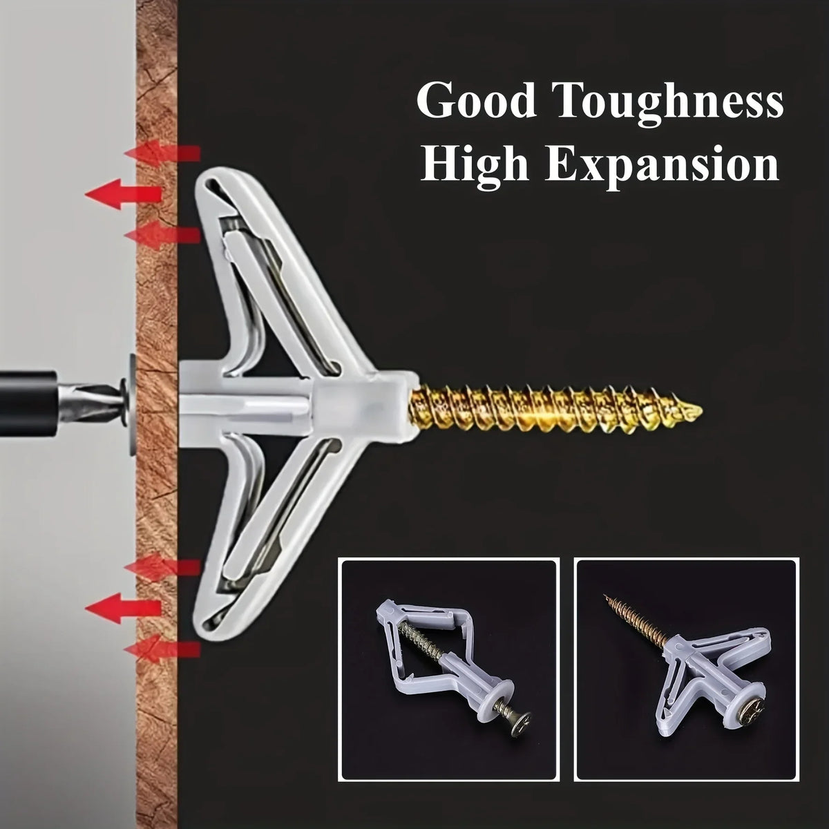 Hollow Wall Anchors Butterfly Expansion Screws Drywall 50pc Wall Anchors & Screws Qme