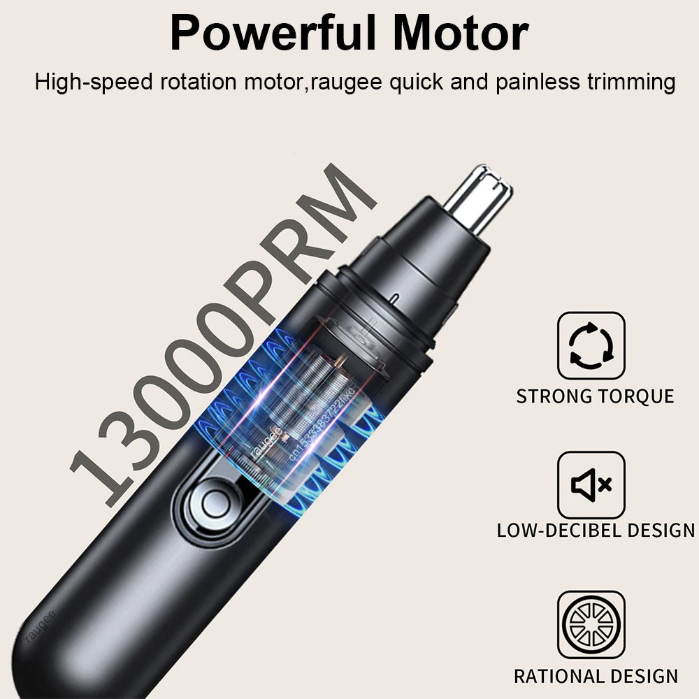 Peicon Electric Nose & Ear Hair Trimmer – LED, USB Rechargeable Nose & Ear Trimmer Qst