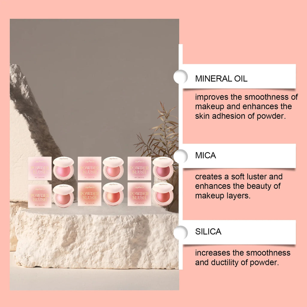 Zephoco Silky Moisturizing Blush – Hydrating Pigmented Glow Face Blush Qst