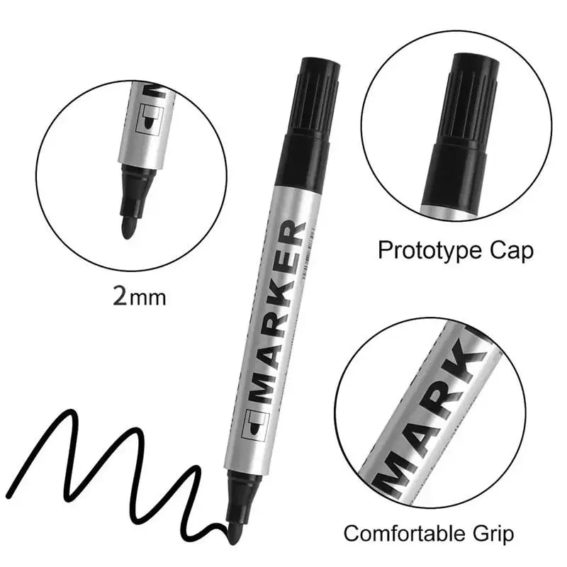 Black Permanent Paint Marker Pen – Fine Nib, Waterproof Permanent Paint Marker Qme