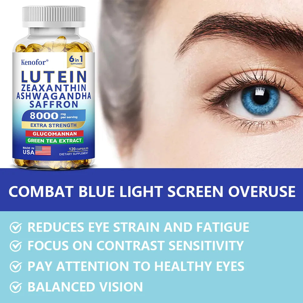 Lutein & Zeaxanthin Eye Vitamins with Ashwagandha | Adult Formula Eye Vitamin Supplement Qst