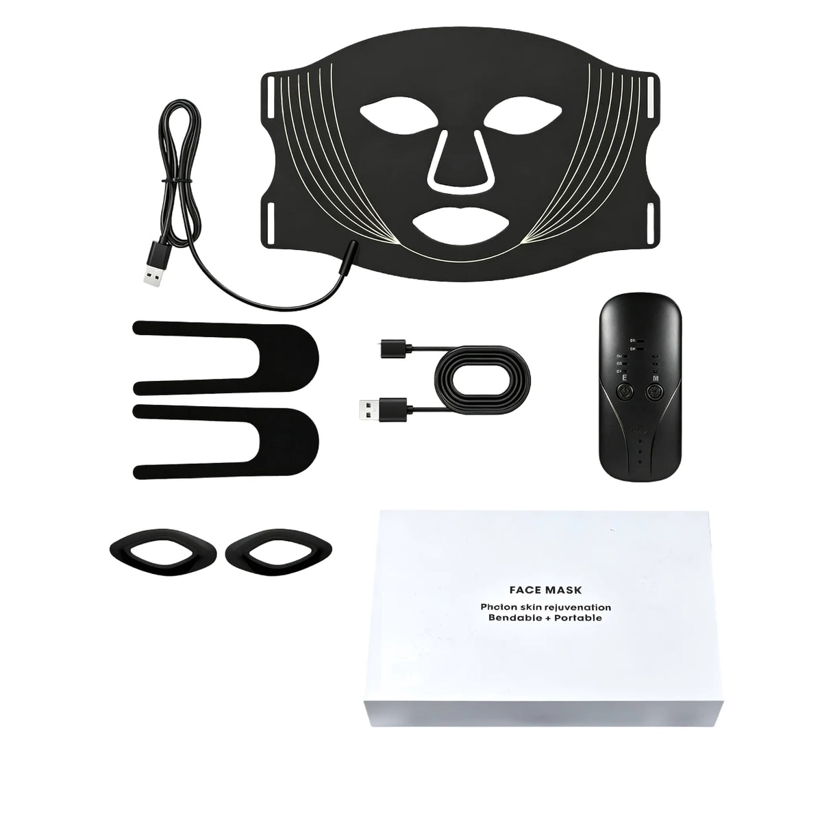 VIMYSHOW 7-Color LED Silicone Face Mask – Skin Care Device LED Face Mask Qst black