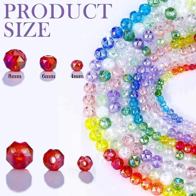 Crystal Glass Faceted Rondelle Spacer Beads – Jewelry Making Jewelry Making Beads Qme
