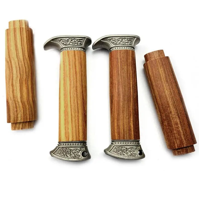Wood Bowie Knife Handle with Steel Guard – DIY Knife Making Knife Handle Blank Qst