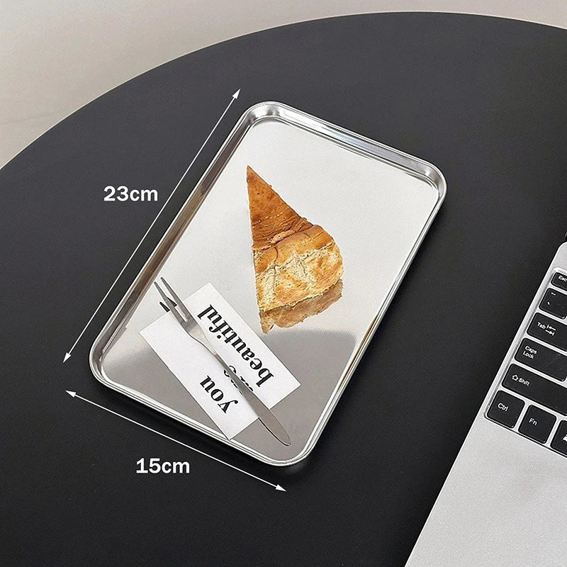 Nordic Stainless Steel Dessert Plate & Snack Serving Tray Serving Tray Qme