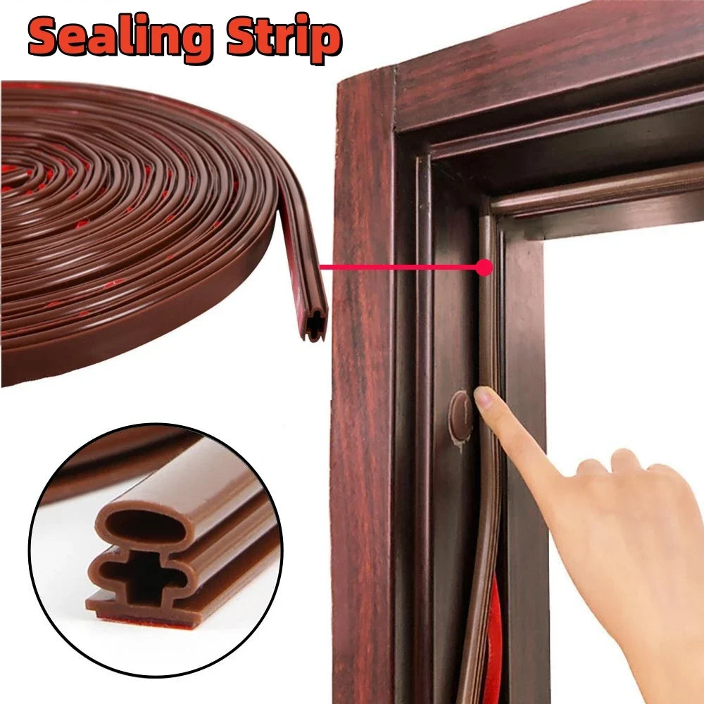 6M Silicone Self-Adhesive Door & Window Sealing Strip Weatherstrip Seal Qme