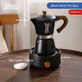 Bincoo Premium Moka Pot & Espresso Machine Set for Home Espresso Brewing Set Qst Black 6-cup 3pcs B