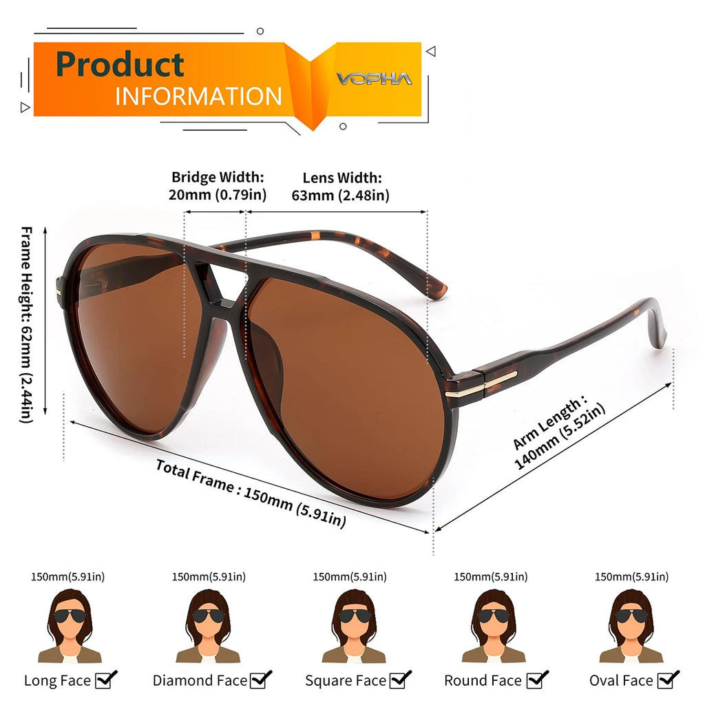 VOPHA S16 Retro UV400 Sunglasses with Strap – Unisex Fashion Sunglasses Qst