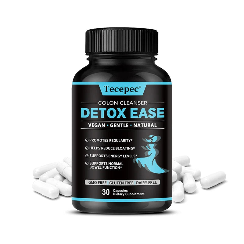 Tecepec Colon Cleanser Capsules – Vegan Fiber & Probiotics Digestive Supplement Qst 30 count-1 bottle