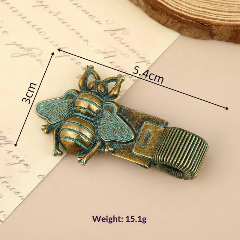 Vintage Insect Metal Pen Clip Spring Loaded Notebook Holder Metal Pen Clip Qme A