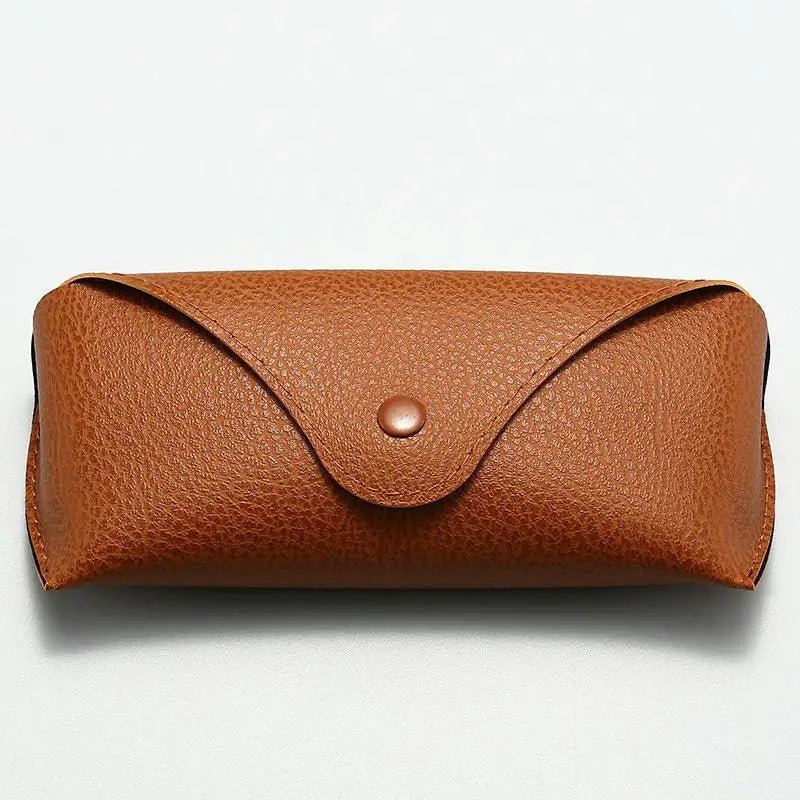 PU Leather Sunglasses Case – Soft Portable Eyeglass Pouch Eyeglass Case Qst Brown