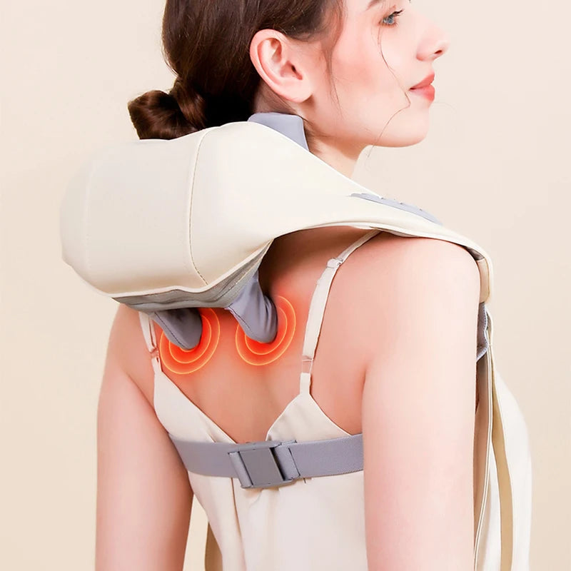 Shiatsu Neck & Shoulder Massager with LED Red Light | PAQIN Neck Shoulder Massager Qst