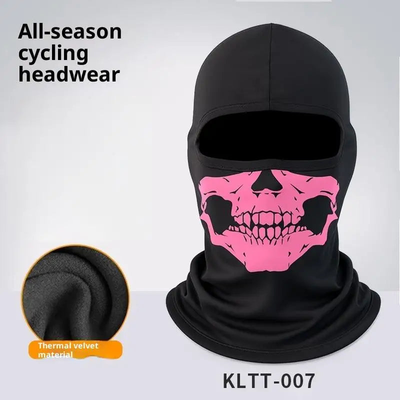 Skull Print Balaclava Full Face Mask – Windproof Helmet Liner Balaclava Face Mask Qst A6