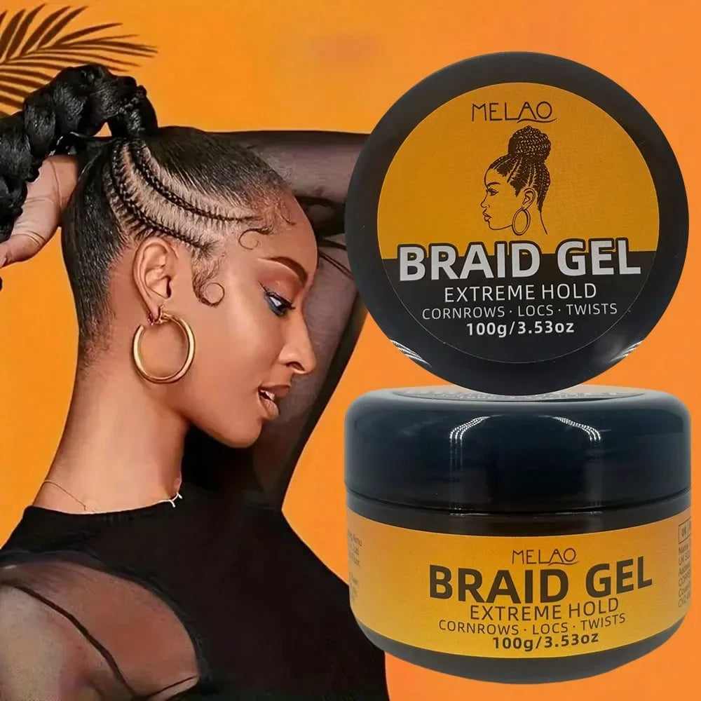 MELAO Extreme Hold Braid Gel – Cornrows, Locs & Twists Hair Styling Gel Qme