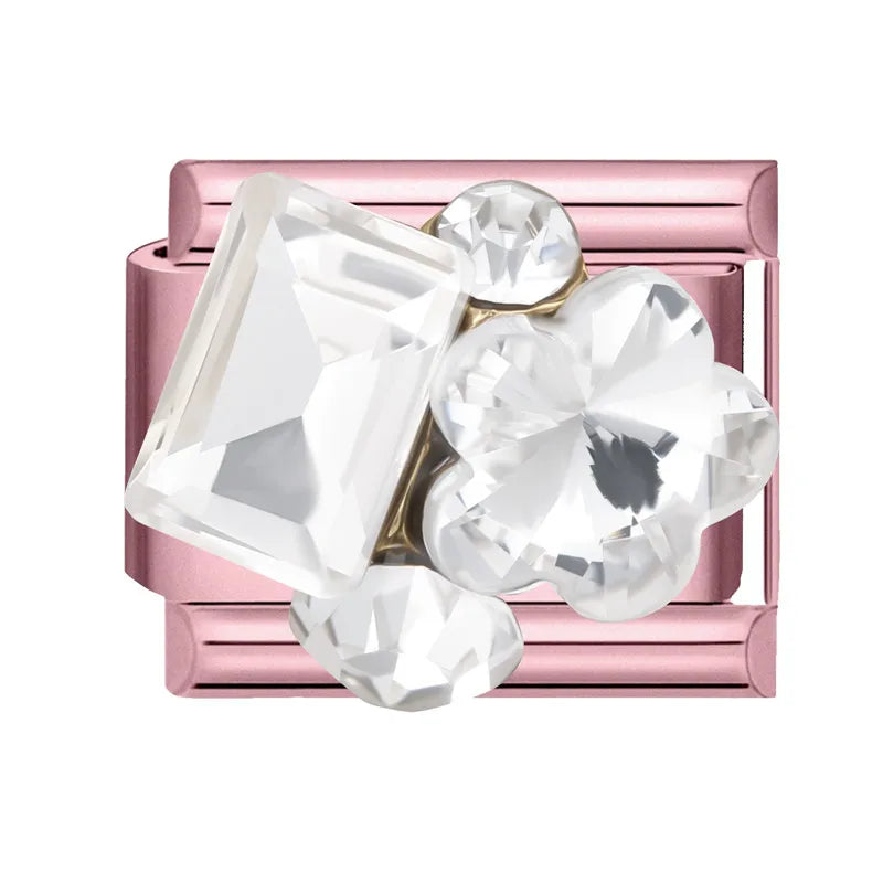 Zircon Bow & Star Italian Charm Links | Stainless Steel DIY Italian Charm Links Qme Style 21