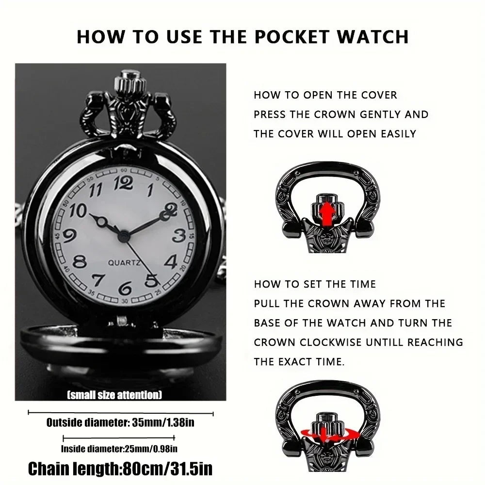 Route 66 Motorcycle Pocket Watch | Quartz Movement Gift Pocket Watch Qme