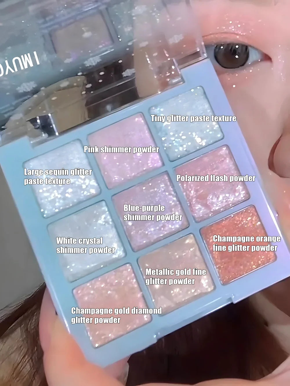 Christmas Snowflake 9-Color Eyeshadow Palette Matte Shimmer Eyeshadow Palette Qme