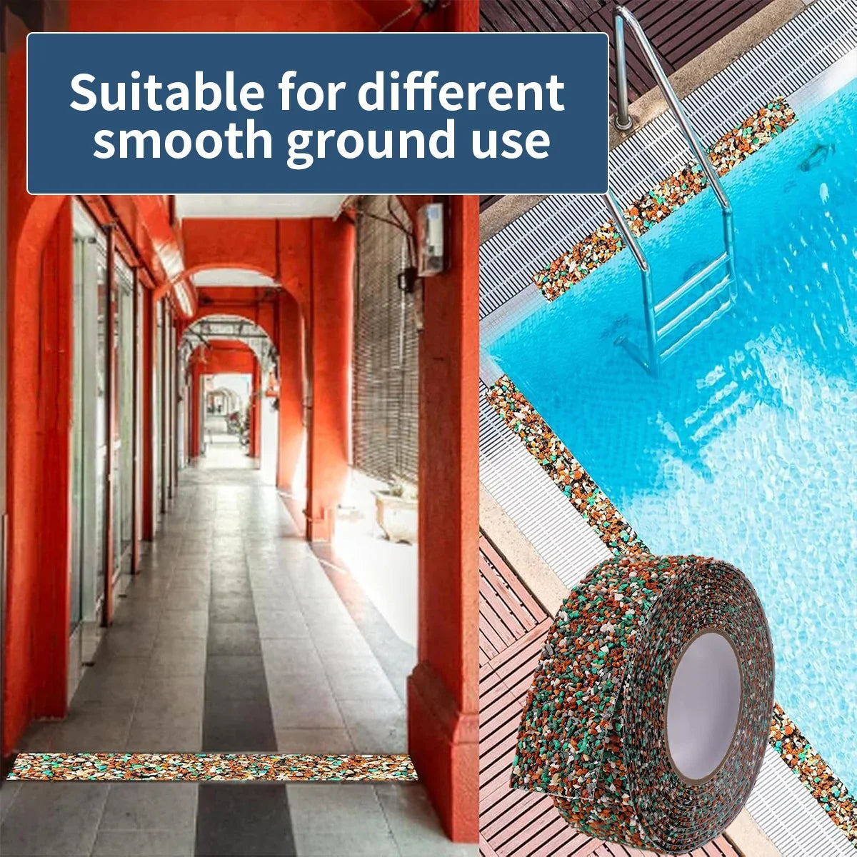 Non-Slip Blue Rubber Grip Tape – Waterproof PE, Indoor & Outdoor Non-Slip Grip Tape Qme
