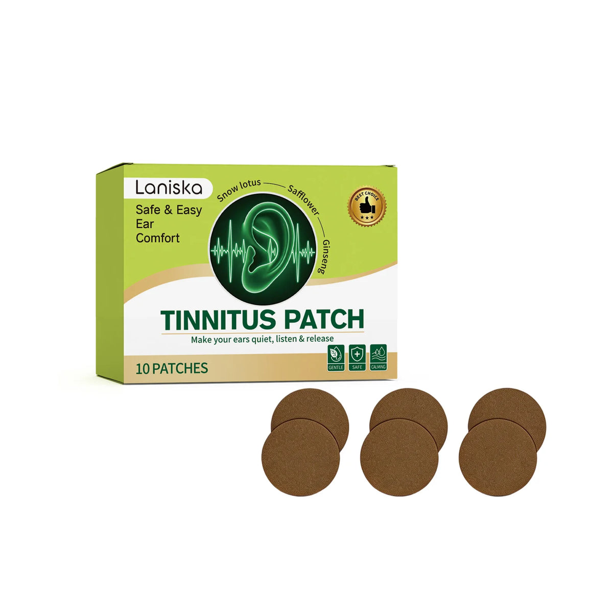 Laniska Ear Care Patches – Breathable Cotton, 10pcs Box Ear Care Patch Qst 7pcs boxed