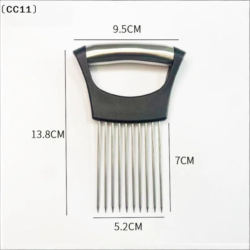 Stainless Steel Onion & Tomato Slicer Holder Kitchen Tool Vegetable Slicer Holder Qme