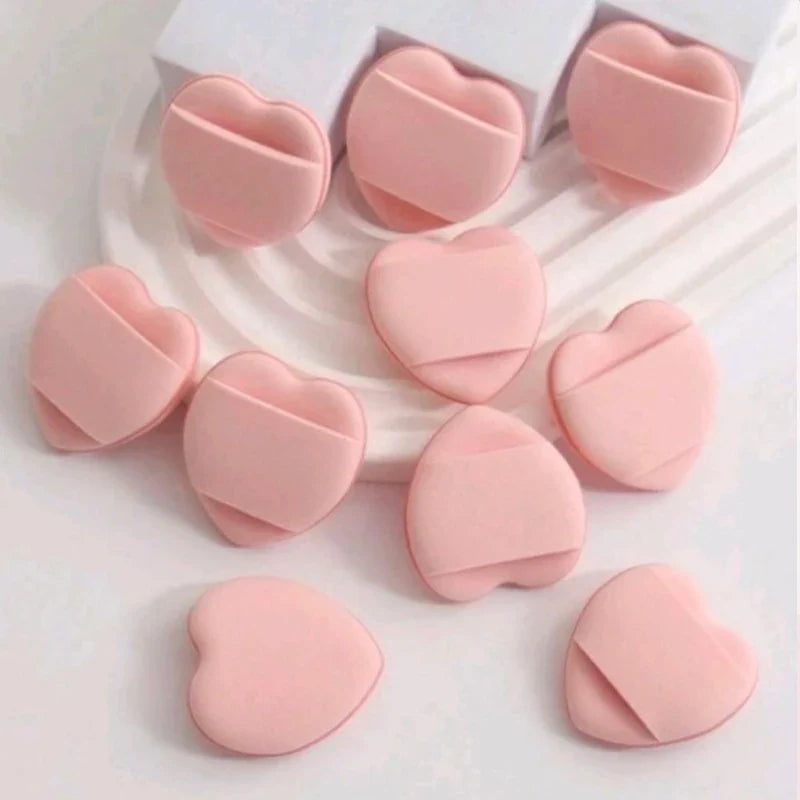 Mini Heart-Shaped Finger Powder Puff Air Cushion Sponge Makeup Powder Puff Qme