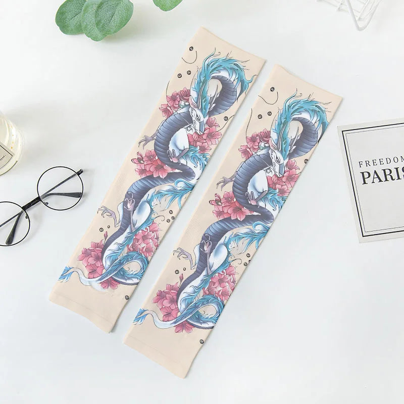 Women's UV Protection Sun Gloves Long Finger Sleeves – 6 Colors UV Sun Arm Sleeves Qme style4 One Size