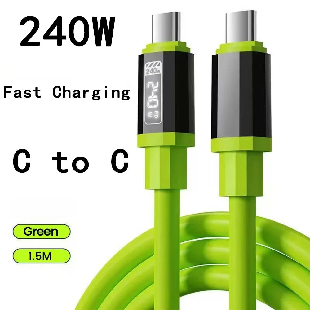 240W USB-C Fast Charging Cable | iPhone 17, Samsung, Xiaomi USB-C Charging Cable Qme