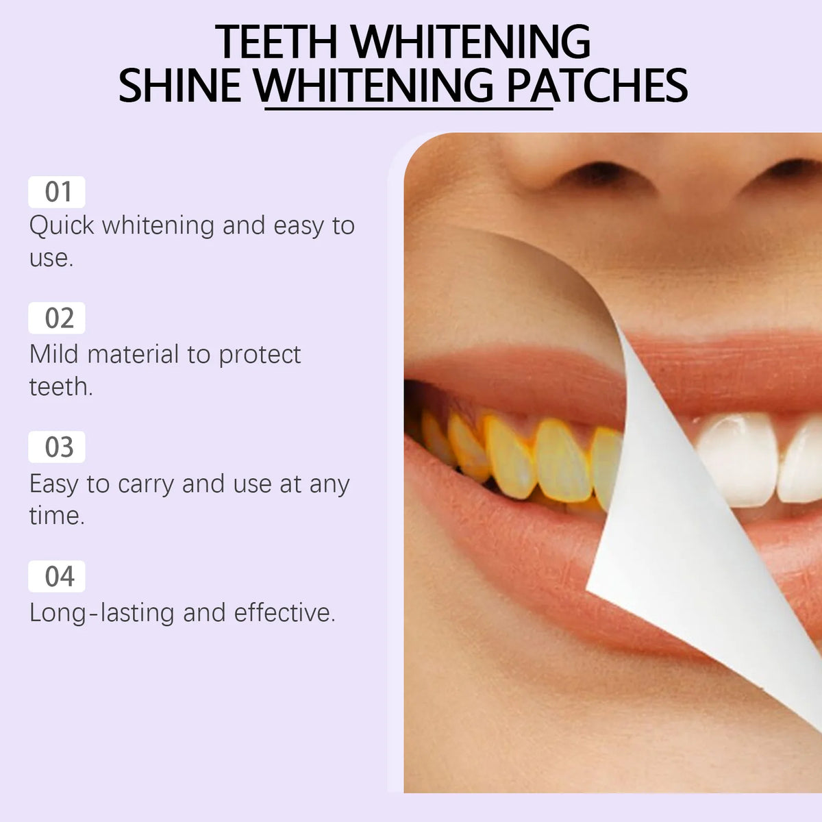 Purple Teeth Brightening Strips – Color-Correcting Dental Patches Teeth Brightening Strips Qst