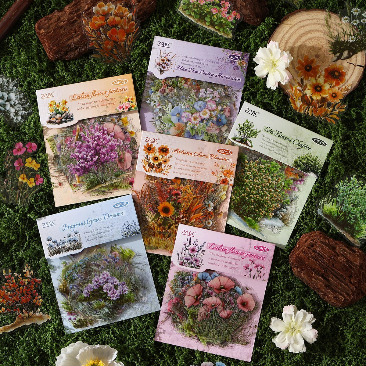 40 Vibrant Flower Plant DIY Stickers – Scrapbooking Labels DIY Craft Stickers Qme